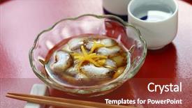  Presentation with sea cucumber - Slide set having vinegared sea cucumber namako no background and a tawny brown colored foreground