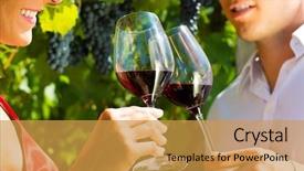  Presentation with vineyard - Presentation with vineyard and drinking wine background and a gold colored foreground