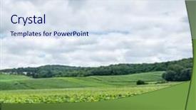  Presentation with vineyard - Presentation theme featuring vineyard-landscape-montagne-de-reims background and a sky blue colored foreground