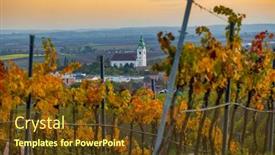  Presentation with vineyard - PPT theme having vineyard-near-unterretzbach background and a tawny brown colored foreground
