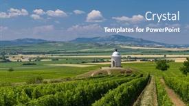  Presentation with vineyard - Presentation theme featuring vineyard-near-velke-bilovice-southern background and a teal colored foreground
