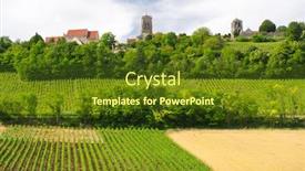  Presentation with hill - Beautiful slide deck featuring vineyards-against-the-hill backdrop and a tawny brown colored foreground