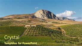  Presentation with olive trees - Cool new presentation design with vineyards-and-olive-trees backdrop and a tawny brown colored foreground