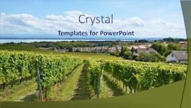  Presentation with rustic lake purple - Cool new PPT theme with vineyards-at-neuchatel-lake-switzerland backdrop and a sky blue colored foreground
