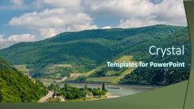  Presentation with vineyards - Presentation theme consisting of vineyards-at-rhine-valley-rhine background and a ocean colored foreground