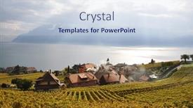  Presentation with region - PPT layouts consisting of vineyards-in-lavaux-region-switzerland background and a sky blue colored foreground