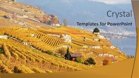 Presentation with region - Presentation theme having vineyards-in-lavaux-region-switzerland background and a light blue colored foreground
