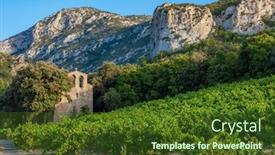  Presentation with vineyards - Cool new PPT layouts with vineyards in the wine region languedoc-roussillon roussillon france backdrop and a tawny brown colored foreground