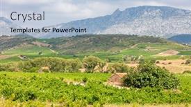  Presentation with region - Theme featuring vineyards-in-the-wine-region background and a light blue colored foreground