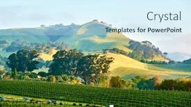  Presentation with vineyards - Beautiful slides featuring vineyards-landscape-in-california-usa backdrop and a cool aqua colored foreground