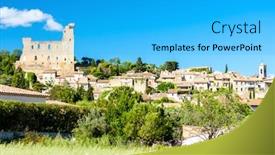  Presentation with vineyards - Cool new slide set with vineyards-near-chateauneuf-du-pape backdrop and a light gray colored foreground