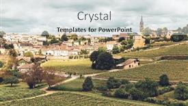  Presentation with cake grain and saint - Presentation theme enhanced with vineyards-of-saint-emilion-bordeaux background and a light gray colored foreground