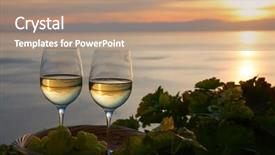  Presentation with vineyards - Presentation theme featuring lake leman lake of geneva background and a coral colored foreground