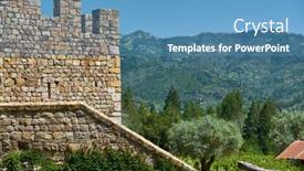  Presentation with vineyards - PPT layouts consisting of vineyards-with-castle-in-california background and a teal colored foreground