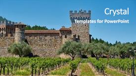  Presentation with farming canals california - Theme enhanced with vineyards with castle in california background and a  colored foreground