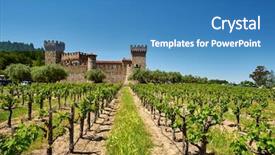  Presentation with california - Presentation theme enhanced with vineyards with castle in california background and a  colored foreground