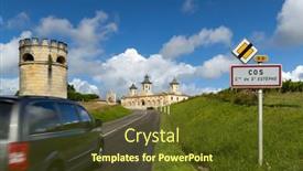  Presentation with vineyards - PPT layouts with vineyards-with-chateau-cos-d background and a tawny brown colored foreground