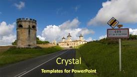  Presentation with vineyards - PPT theme having vineyards-with-chateau-cos-d background and a tawny brown colored foreground