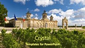  Presentation with vineyards - Theme with vineyards-with-chateau-cos-d background and a tawny brown colored foreground