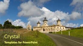  Presentation with vineyards - Presentation theme featuring vineyards-with-chateau-cos background and a tawny brown colored foreground