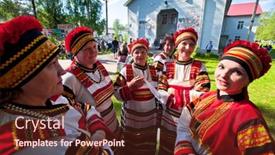 Presentation with celebrate life - PPT theme with vinnici-leningrad-region-russia-june background and a wine colored foreground