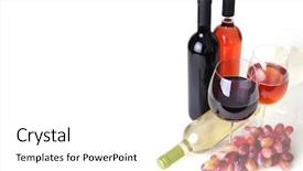  Presentation with bottles - Audience pleasing presentation design consisting of vinos - bottles of wine wineglass backdrop and a white colored foreground