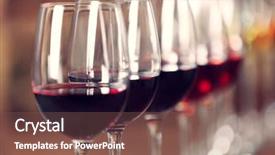  Presentation with wine - PPT theme featuring vinos - many glasses of different wine background and a violet colored foreground