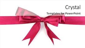  Presentation with bow and arrows for archery - Beautiful PPT theme featuring vinous satin bow and ribbon backdrop and a  colored foreground