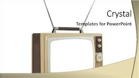  Presentation with 1960s - Slide deck featuring television vintage - 1960's portable tv with antennas background and a white colored foreground