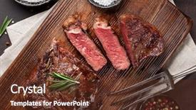 Presentation with herbs - Audience pleasing PPT layouts consisting of vintage - grilled ribeye beef steak herbs backdrop and a tawny brown colored foreground