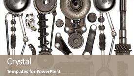  Presentation with auto - Audience pleasing presentation theme consisting of vintage - old auto spare parts car backdrop and a coral colored foreground