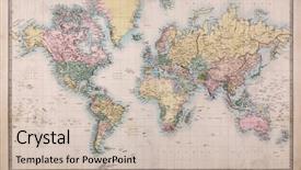  Presentation with map vintage - Presentation design consisting of vintage - original old hand coloured map background and a soft green colored foreground