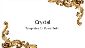  Presentation with gold frame - Cool new PPT theme with vintage - pattern of gold metal frame backdrop and a white colored foreground