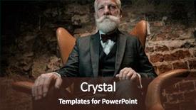  Presentation with well - Audience pleasing slide deck consisting of vintage - well-dressed senior man in luxury backdrop and a tawny brown colored foreground