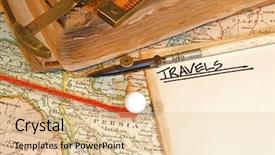  Presentation with map vintage - PPT theme having vintage 1907 copyright - expired map background and a lemonade colored foreground