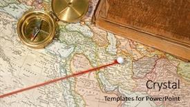  Presentation with map vintage - Slides enhanced with vintage 1907 copyright - expired map background and a coral colored foreground