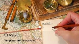  Presentation with map vintage - Slide deck featuring vintage 1907 copyright - expired map background and a lemonade colored foreground