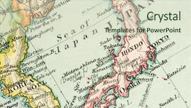  Presentation with map vintage - Colorful PPT theme enhanced with vintage 1907 copyright-expired map backdrop and a soft green colored foreground