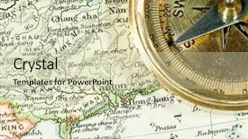  Presentation with map vintage - Presentation having nautical chart - vintage 1907 copyright-expired map showing background and a soft green colored foreground