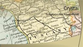  Presentation with map vintage - Audience pleasing presentation theme consisting of vintage 1907 copyright-expired map backdrop and a coral colored foreground