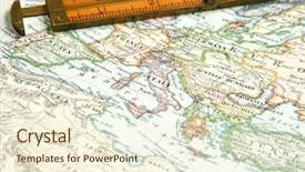  Presentation with map vintage - Slides with vintage 1907 copyrighted expired map background and a cream colored foreground