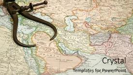  Presentation with map vintage - PPT theme having vintage 1907 copyrighted expired map background and a soft green colored foreground