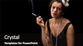  Presentation with 1920s - Slide deck enhanced with vintage 1920s lady smoking background and a wine colored foreground