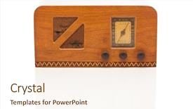  Presentation with vintage radio - Amazing PPT theme having 1940s - vintage 1940's radio isolated backdrop and a cream colored foreground