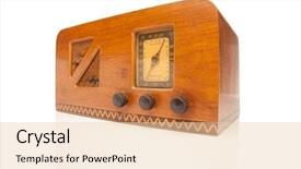  Presentation with 1940 - Beautiful slide deck featuring 1940s - vintage 1940's radio isolated backdrop and a lemonade colored foreground