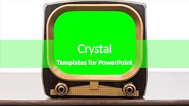  Presentation with green screen - Colorful PPT theme enhanced with vintage 1950s television on table backdrop and a shamrock green colored foreground