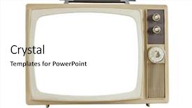  Presentation with 1960s - Slide deck featuring vintage 1960's portable television background and a white colored foreground