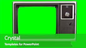  Presentation with green screen - Slide deck featuring vintage 1970s television with chroma background and a shamrock green colored foreground