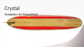  Presentation with vintage - Audience pleasing slide set consisting of vintage 60's surfboard isolated backdrop and a sky blue colored foreground