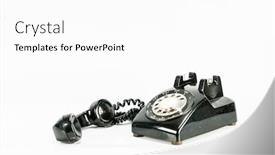  Presentation with 70s - Audience pleasing presentation consisting of vintage-70s-phone-on-white backdrop and a white colored foreground